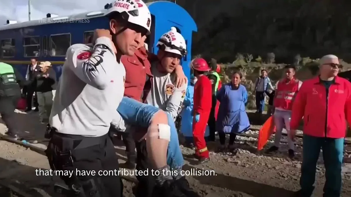 Train carrying injured after collision near Machu Picchu arrives at rendezvous point